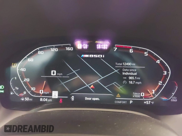 2023 BMW 8 Series with VIN WBAFY4C01PCM52812, listed as a IAAI auction lot 41967777 with 12,490 mi miles and . Bid and sale history available at DreamBid. Image 7.