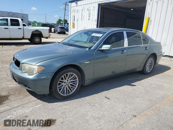 2004 BMW 7 Series 745Li with VIN WBAGN63414DS47413, listed as a Copart auction lot 62835195 with 118,457 mi miles and Clean title. Bid and sale history available at DreamBid. Image 1.