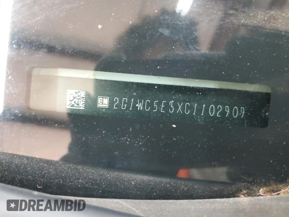 2012 Chevrolet Impala LTZ with VIN 2G1WC5E3XC1102909, listed as a Copart auction lot 52786605 with 185,134 mi miles and Salvage Title. Bid and sale history available at DreamBid. Image 12.