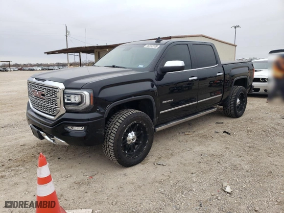 2018 GMC Sierra 1500 Denali with VIN 3GTU2PEJ5JG415429, listed as a Copart auction lot 46312325 with 111,171 mi miles and Salvage Title. Bid and sale history available at carsss.com. Image 1.