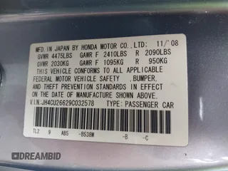 2009 Acura TSX z VIN JH4CU26629C032578, wystawiony jako IAAI lot #42363495 z przebiegiem 116 641 mil mil oraz . Historia ofert i sprzedaży dostępna na DreamBid. Obrazek 9.