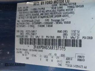 2010 Ford Fusion SE with VIN 3FAHP0HG5AR137605, listed as a IAAI auction lot 41894738 with 271,496 mi miles and . Bid and sale history available at carsss.com. Image 9.