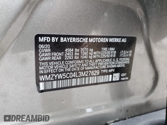 2020 MINI Countryman Cooper с VIN WMZYW5C04L3M27629, выставлен на аукционе Copart как лот 80588014 с пробегом 43 773 миль миль и На запчасти • Non repairable. История ставок и продаж доступна на DreamBid. Изображение 15.