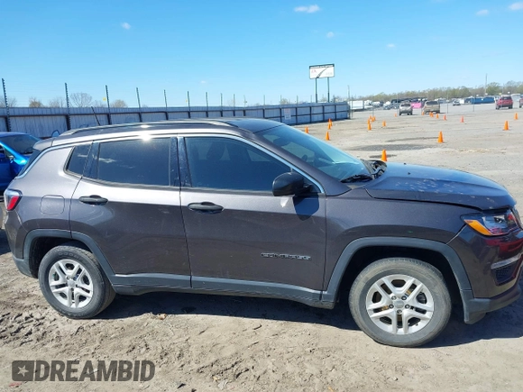 2019 Jeep Compass Sport with VIN 3C4NJCAB0KT613116, listed as a IAAI auction lot 39002435 with 59,805 mi miles and . Bid and sale history available at DreamBid. Image 13.