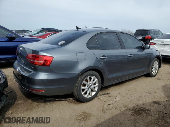2015 Volkswagen Jetta Sedan 1.8T SE w/Connectivity with VIN 3VWD07AJ2FM423991, listed as a Copart auction lot 50088215 with 135,202 mi miles and Clean Title. Bid and sale history available at carsss.com. Image 3.