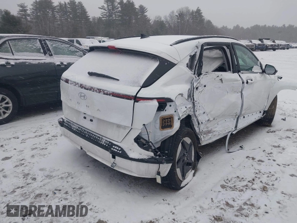 2025 Hyundai Kona Limited with VIN KM8HE3A60SU018112, listed as a IAAI auction lot 41165981 with 4,321 mi miles and . Bid and sale history available at DreamBid. Image 4.