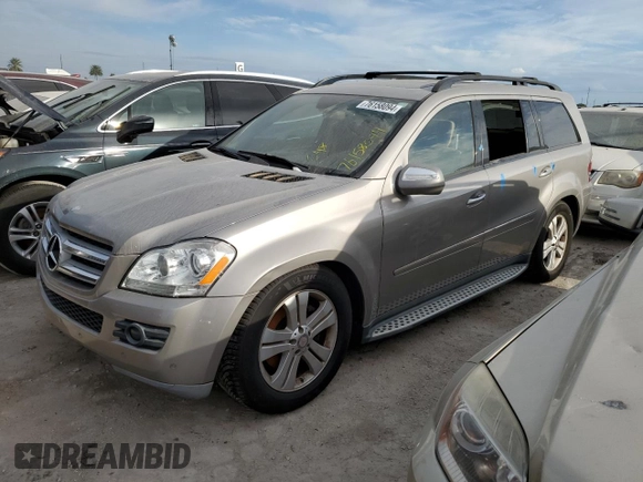2009 Mercedes-Benz GL-Class 4.6L with VIN 4JGBF71E19A443397, listed as a Copart auction lot 76158094 with 0 mi miles and Salvage Title. Bid and sale history available at carsss.com. Image 1.