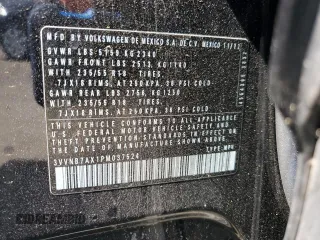 2023 Volkswagen Tiguan SE с VIN 3VVNB7AX1PM037524, выставлен на аукционе Copart как лот 55352445 с пробегом 24 380 миль миль и Списание • Salvage title. История ставок и продаж доступна на DreamBid. Изображение 14.