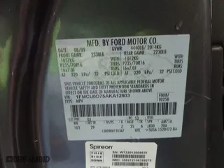 2010 Ford Escape XLT with VIN 1FMCU0D75AKA12803, listed as a IAAI auction lot 41339117 with 175,580 mi miles. Bid and sale history available at carsss.com. Image 9.
