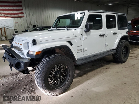 2021 Jeep Wrangler Unlimited Sahara High Altitude with VIN 1C4HJXEN4MW866249, listed as a Copart auction lot 86836674 with 15,858 mi miles and Salvage title. Bid and sale history available at DreamBid. Image 1.