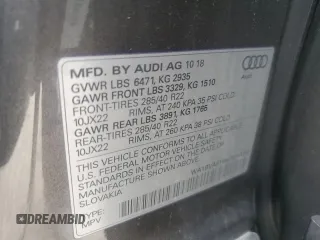 2019 Audi Q8 Premium Plus z VIN WA1BVAF16KD011512, wystawiony jako Copart lot #45419925 z przebiegiem 92 258 mil mil oraz Szkoda całkowita • Salvage title. Historia ofert i sprzedaży dostępna na DreamBid. Obrazek 12.