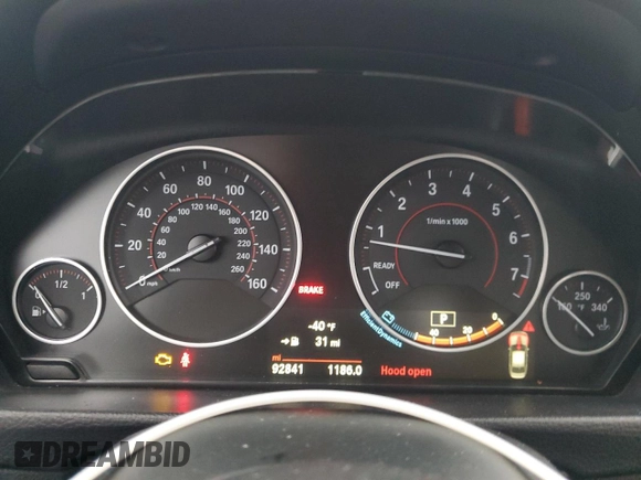 2017 BMW 3 Series 330i xDrive with VIN WBA8D9G57HNU58417, listed as a Copart auction lot 44101505 with 92,841 mi miles and Salvage Title. Bid and sale history available at carsss.com. Image 9.