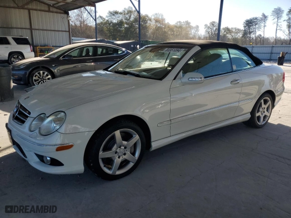 2007 Mercedes-Benz CLK-Class 5.5L with VIN WDBTK72F57T083742, listed as a Copart auction lot 83351094 with 195,768 mi miles and Non Repairable. Bid and sale history available at carsss.com. Image 1.