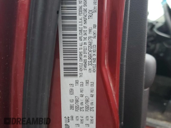 2015 Ram 1500 Tradesman with VIN 3C6JR6ATXFG540179, listed as a Copart auction lot 83444894 with 124,886 mi miles and Salvage title. Bid and sale history available at DreamBid. Image 12.
