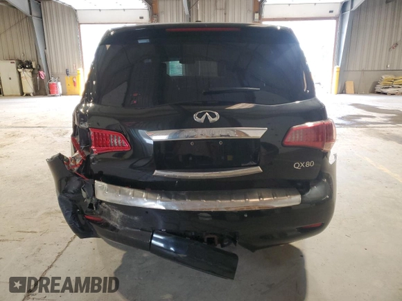 2015 Infiniti QX80 with VIN JN8AZ2NE7F9080402, listed as a Copart auction lot 52141295 with 0 mi miles and Salvage Title. Bid and sale history available at carsss.com. Image 6.