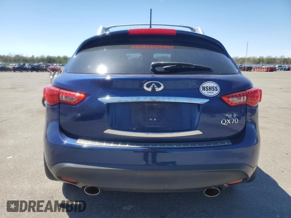 2014 Infiniti QX70 with VIN JN8CS1MW1EM410600, listed as a Copart auction lot 54410295 with 116,985 mi miles and Salvage Title. Bid and sale history available at carsss.com. Image 6.