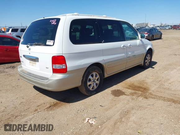 2004 Kia Sedona LX with VIN KNDUP131646596077, listed as a IAAI auction lot 41772025 with 236,282 mi miles. Bid and sale history available at carsss.com. Image 4.