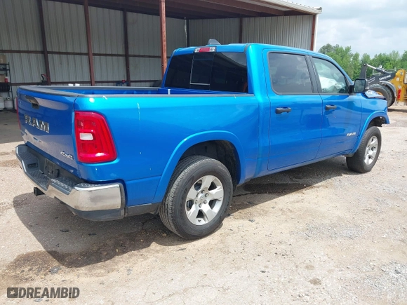2025 Ram 1500 Big Horn with VIN 1C6SRFFP2SN562047, listed as a IAAI auction lot 42087415 with 27,583 mi miles. Bid and sale history available at carsss.com. Image 4.