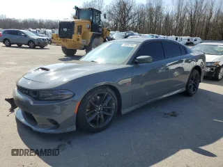 2019 Dodge Charger Scat Pack with VIN 2C3CDXGJ0KH614767, listed as a Copart auction lot 46982365 with 58,390 mi miles and Salvage title. Bid and sale history available at DreamBid. Image 1.