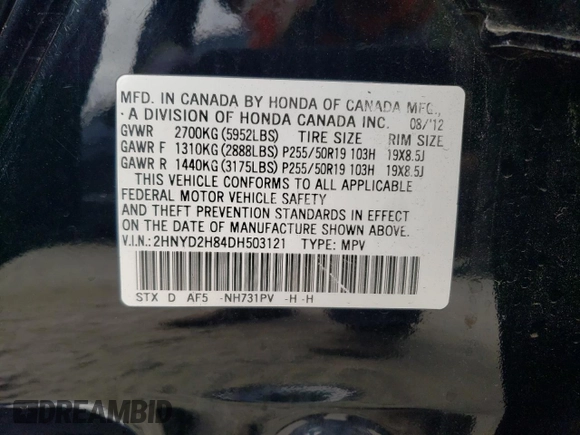 2013 Acura MDX Advance with VIN 2HNYD2H84DH503121, listed as a Copart auction lot 72412404 with 145,626 mi miles and Salvage Title. Bid and sale history available at DreamBid. Image 13.