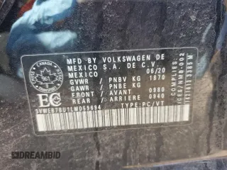 2020 Volkswagen Jetta SEL with VIN 3VWEB7BU1LM059694, listed as a Copart auction lot 54207915 with 104,636 mi miles and Salvage title. Bid and sale history available at DreamBid. Image 13.