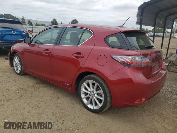 2013 Lexus CT 200h with VIN JTHKD5BH7D2128600, listed as a Copart auction lot 54270695 with 182,401 mi miles and Salvage title. Bid and sale history available at DreamBid. Image 2.