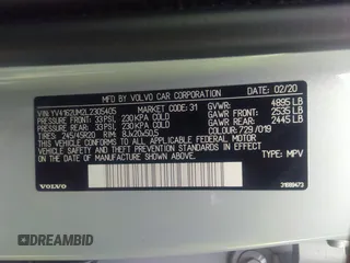 2020 Volvo XC40 R-Design с VIN YV4162UM2L2305405, выставлен на аукционе IAAI как лот 41531111 с пробегом 82 352 миль миль и . История ставок и продаж доступна на DreamBid. Изображение 9.