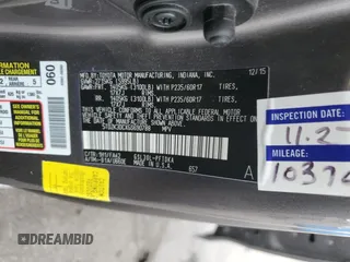 2016 Toyota Sienna L with VIN 5TDZK3DCXGS690788, listed as a Copart auction lot 43284565 with 154,559 mi miles and Salvage title. Bid and sale history available at DreamBid. Image 15.