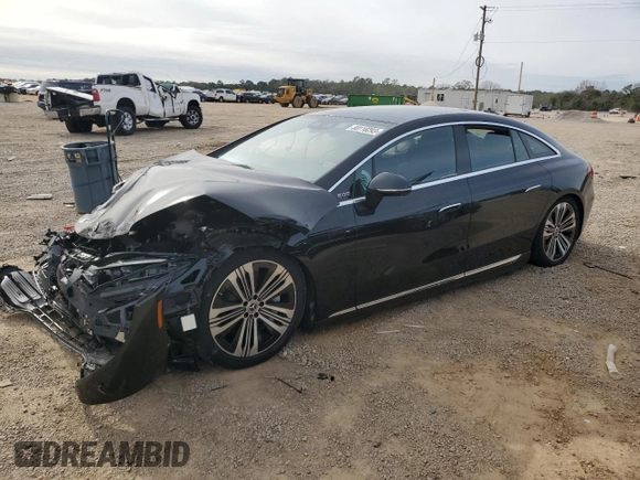 2022 Mercedes-Benz EQS with VIN W1KCG2DB6NA001323, listed as a Copart auction lot 80118293 with 0 mi miles. Bid and sale history available at carsss.com. Image 1.