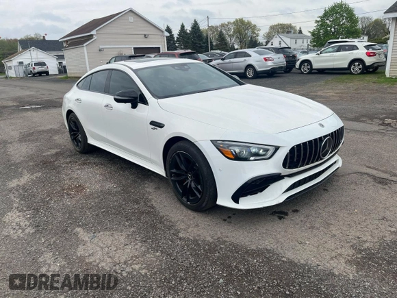 2019 Mercedes-Benz AMG GT 53 with VIN WDD7X6BB3KA004106, listed as a Copart auction lot 55796485 with 54,825 mi miles and Clean title. Bid and sale history available at DreamBid. Image 4.