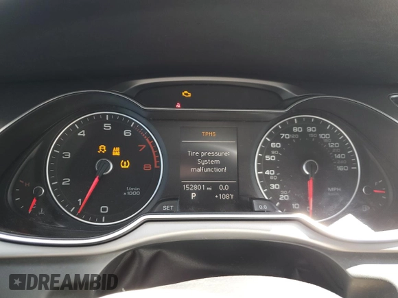 2013 Audi A4 Premium with VIN WAUAFAFL4DN039268, listed as a Copart auction lot 58780675 with 152,802 mi miles and Salvage title. Bid and sale history available at DreamBid. Image 9.