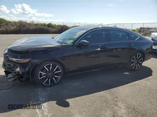 2023 Honda Accord Touring with VIN 1HGCY2F87PA045893, listed as a Copart auction lot 46195085 with 6,673 mi miles and Salvage title. Bid and sale history available at DreamBid. Image 1.