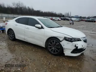 2015 Acura TLX V6 Tech with VIN 19UUB2F57FA024374, listed as a Copart auction lot 45148025 with 128,945 mi miles and Salvage Title. Bid and sale history available at carsss.com. Image 4.