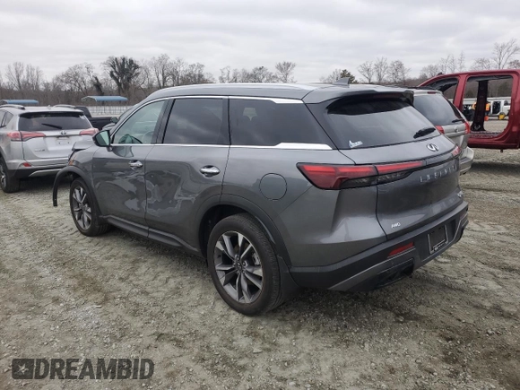 2024 Infiniti QX60 Luxe с VIN 5N1DL1FS6RC348898, выставлен на аукционе Copart как лот 42557015 с пробегом 9 910 миль миль и Списание • Salvage title. История ставок и продаж доступна на DreamBid. Изображение 2.