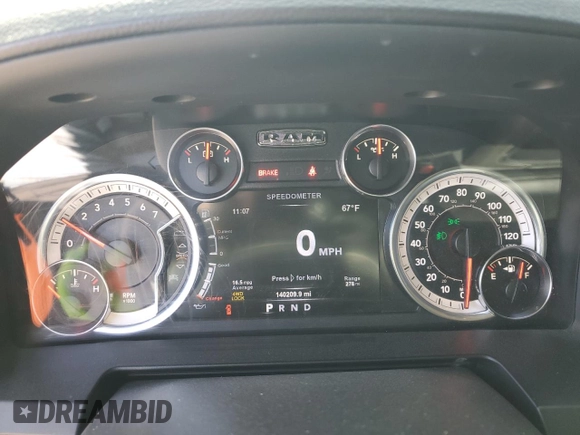 2017 Ram 1500 Laramie with VIN 1C6RR7VT2HS668172, listed as a Copart auction lot 54052275 with 140,209 mi miles and Salvage title. Bid and sale history available at DreamBid. Image 9.