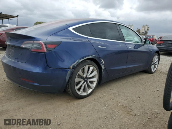 2018 Tesla Model 3 Long Range Battery with VIN 5YJ3E1EA3JF024835, listed as a Copart auction lot 53510345 with 197,560 mi miles and Salvage Title. Bid and sale history available at DreamBid. Image 3.