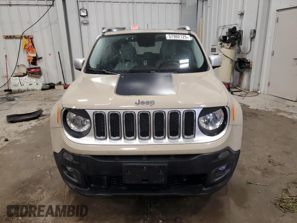 2015 Jeep Renegade Limited with VIN ZACCJBDT8FPB77845, listed as a Copart auction lot 57992125 with 86,705 mi miles and Non repairable. Bid and sale history available at DreamBid. Image 5.