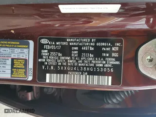 2017 Kia Optima EX with VIN 5XXGU4L38HG153056, listed as a Copart auction lot 46900665 with 82,990 mi miles and Salvage Title. Bid and sale history available at carsss.com. Image 14.