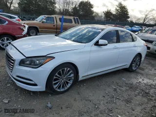 2015 Hyundai Genesis 3.8L with VIN KMHGN4JEXFU080356, listed as a Copart auction lot 49473255 with NaN miles and Salvage Title. Bid and sale history available at carsss.com. Image 1.