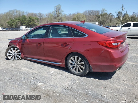 2016 Hyundai Sonata Sport with VIN 5NPE34AF9GH261907, listed as a Copart auction lot 52534385 with 100,644 mi miles and Salvage Title. Bid and sale history available at DreamBid. Image 2.