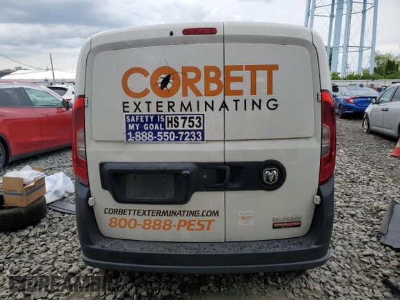2020 Ram ProMaster City Cargo Tradesman with VIN ZFBHRFAB0L6S23154, listed as a Copart auction lot 55013204 with 69,542 mi miles and . Bid and sale history available at DreamBid. Image 6.