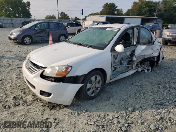 2008 Kia Spectra EX with VIN KNAFE121585527082, listed as a Copart auction lot 69188664 with 201,871 mi miles and Salvage Title. Bid and sale history available at carsss.com. Image 1.
