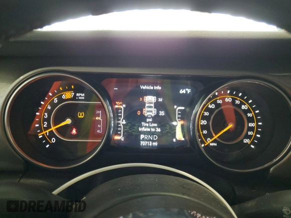 2018 Jeep Wrangler Unlimited Sahara with VIN 1C4HJXEN1JW222834, listed as a Copart auction lot 51837705 with 70,713 mi miles and Salvage title. Bid and sale history available at DreamBid. Image 9.