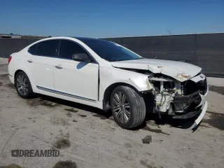 2015 Kia Cadenza Premium with VIN KNALN4D73F5185070, listed as a Copart auction lot 47012445 with 96,253 mi miles and Salvage Title. Bid and sale history available at carsss.com. Image 4.