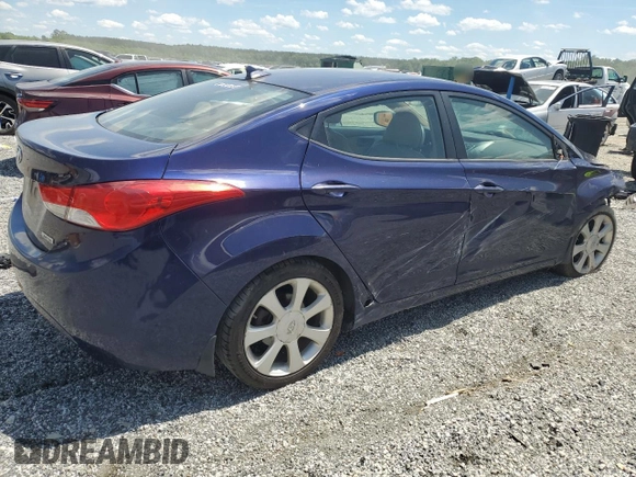 2013 Hyundai Elantra GLS z VIN 5NPDH4AE4DH206880, wystawiony jako Copart lot #56016145 z przebiegiem 112 681 mil mil oraz Szkoda całkowita • Salvage title. Historia ofert i sprzedaży dostępna na DreamBid. Obrazek 3.