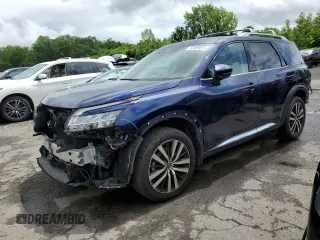 2023 Nissan Pathfinder Platinum with VIN 5N1DR3DJ6PC247412, listed as a Copart auction lot 62889815 with 27,864 mi miles and Salvage title. Bid and sale history available at DreamBid. Image 1.