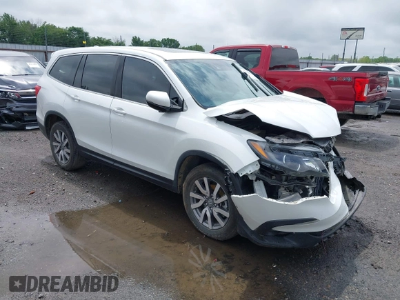 2020 Honda Pilot EX-L z VIN 5FNYF6H57LB067852, wystawiony jako IAAI lot #42172590 z przebiegiem 109 026 mil mil oraz . Historia ofert i sprzedaży dostępna na DreamBid. Obrazek 1.