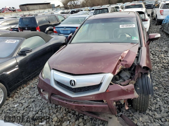 2010 Acura RDX with VIN 5J8TB1H22AA005703, listed as a Copart auction lot 43126945 with 188,821 mi miles and Salvage Title. Bid and sale history available at carsss.com. Image 5.