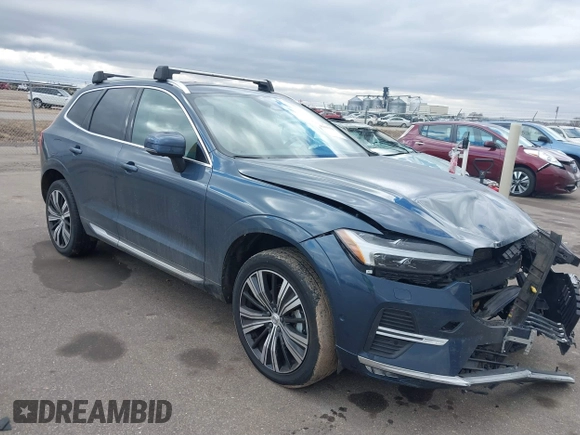 2022 Volvo XC60 Inscription with VIN YV4L12RL9N1086152, listed as a IAAI auction lot 41691323 with 35,055 mi miles and . Bid and sale history available at DreamBid. Image 1.