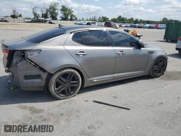 2013 Kia Optima SX with VIN 5XXGR4A62DG169116, listed as a Copart auction lot 55027205 with 161,570 mi miles and Salvage title. Bid and sale history available at DreamBid. Image 3.